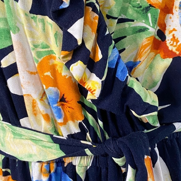 Lauren Ralph Lauren Tropical Floral Jersey Knit Belted Top Plus‎ Size XXL - Picture 6 of 14